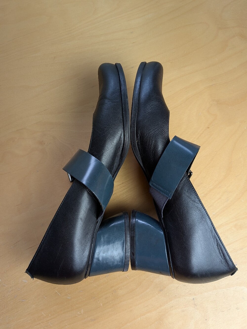 AUDLEY LONDON Heel Women Shoes Black Leather Blue Strap Size 37 = 7 US - Picture 12 of 12